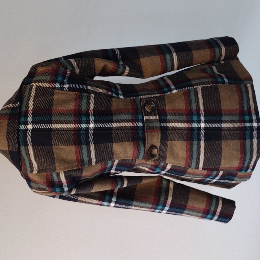Me Jane Women's Plaid Peacoat Multi Color, Size XS - Picture 12 of 15